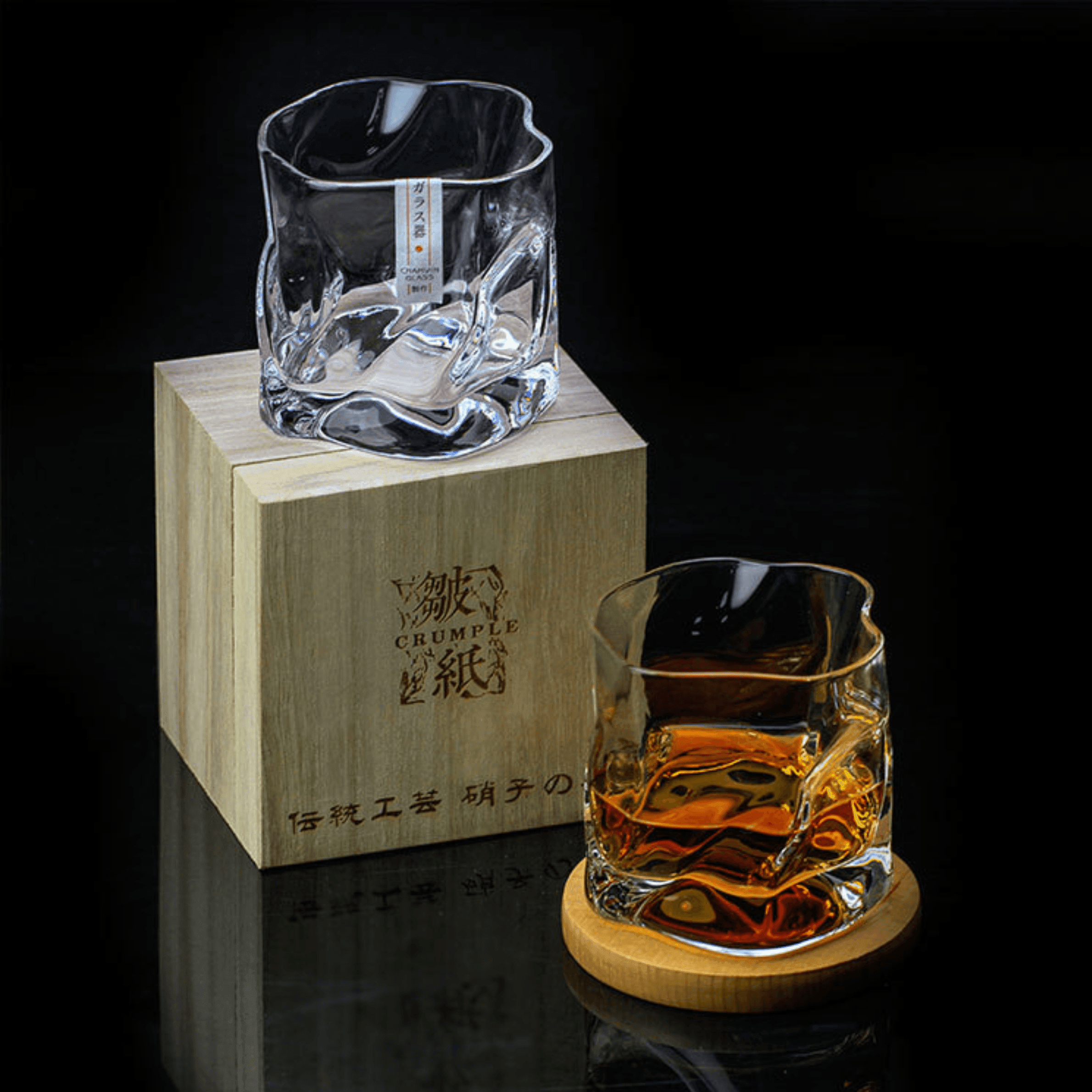 Japansk Edo Kiriko krøllet whiskyglas