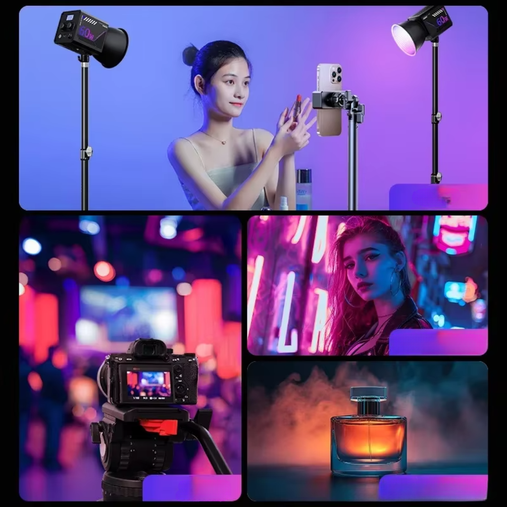 Kompakt RGB-lys til video og streaming på farten