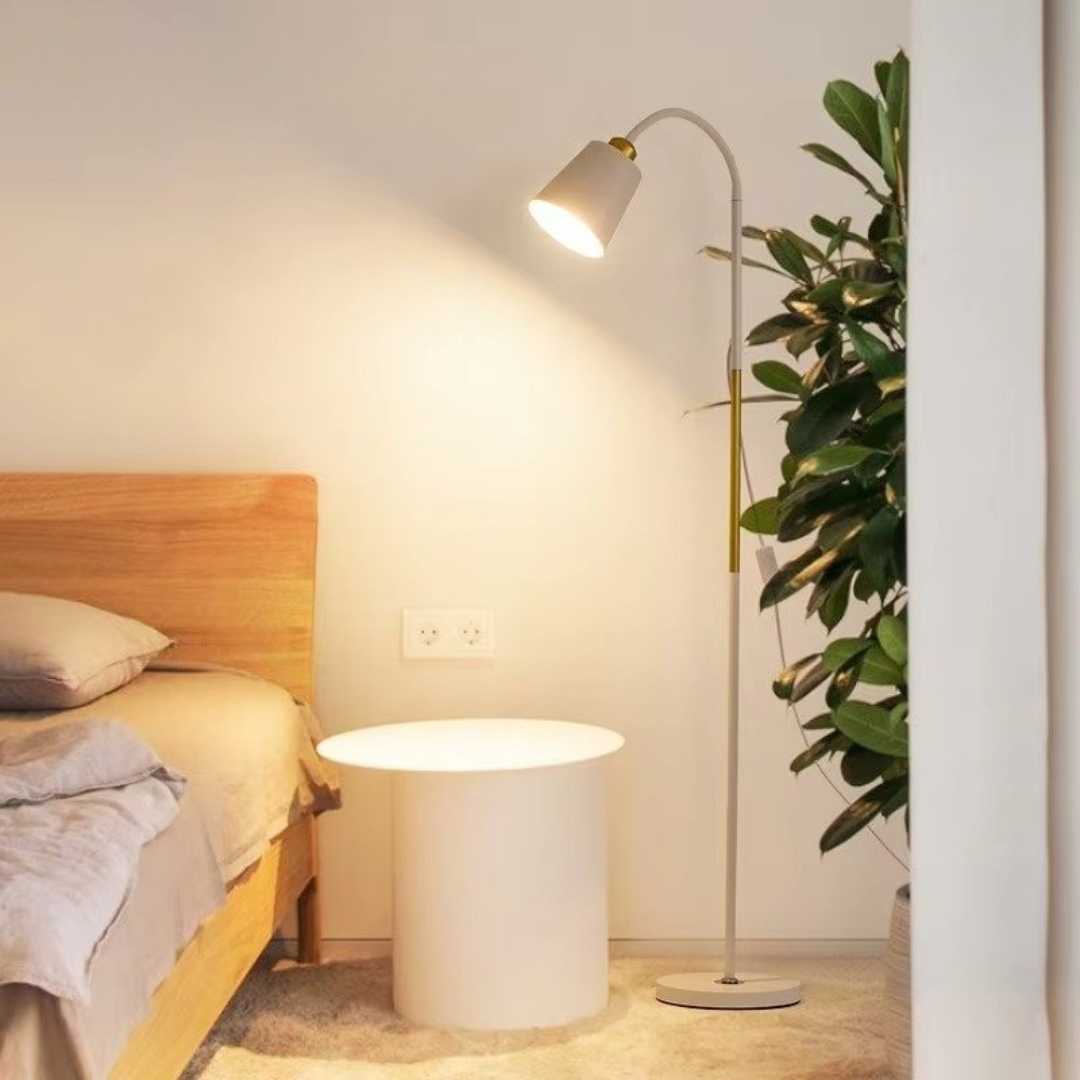 Modern Floor Lamp With Adjustable Head For Reading And Ambience