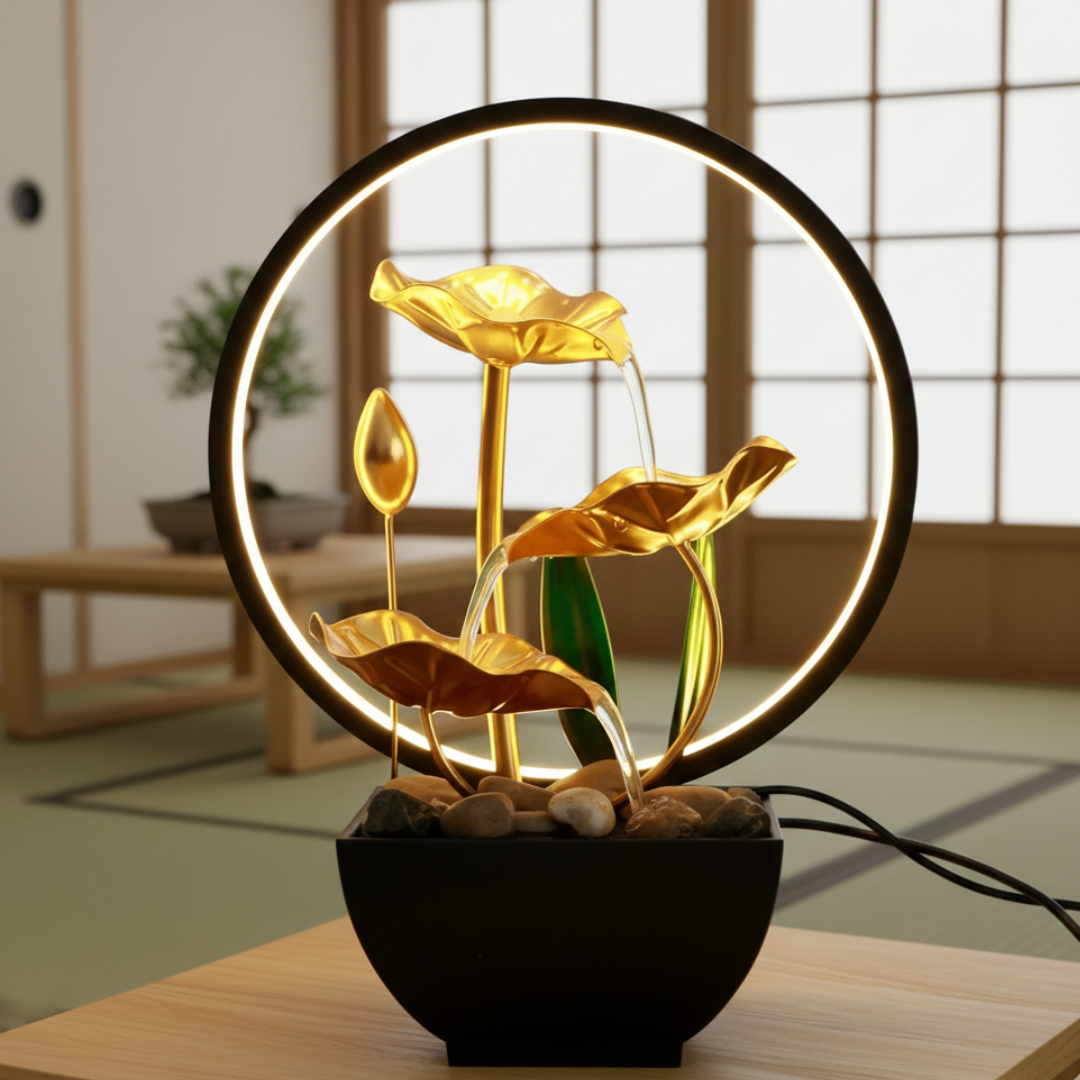 USB Powered LED Tabletop Fountain For Home Decor Ambient Light