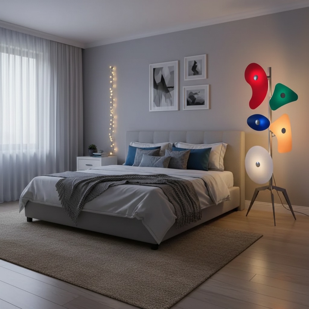LED Floor Light With Color Changing Ambience For Modern Living Rooms