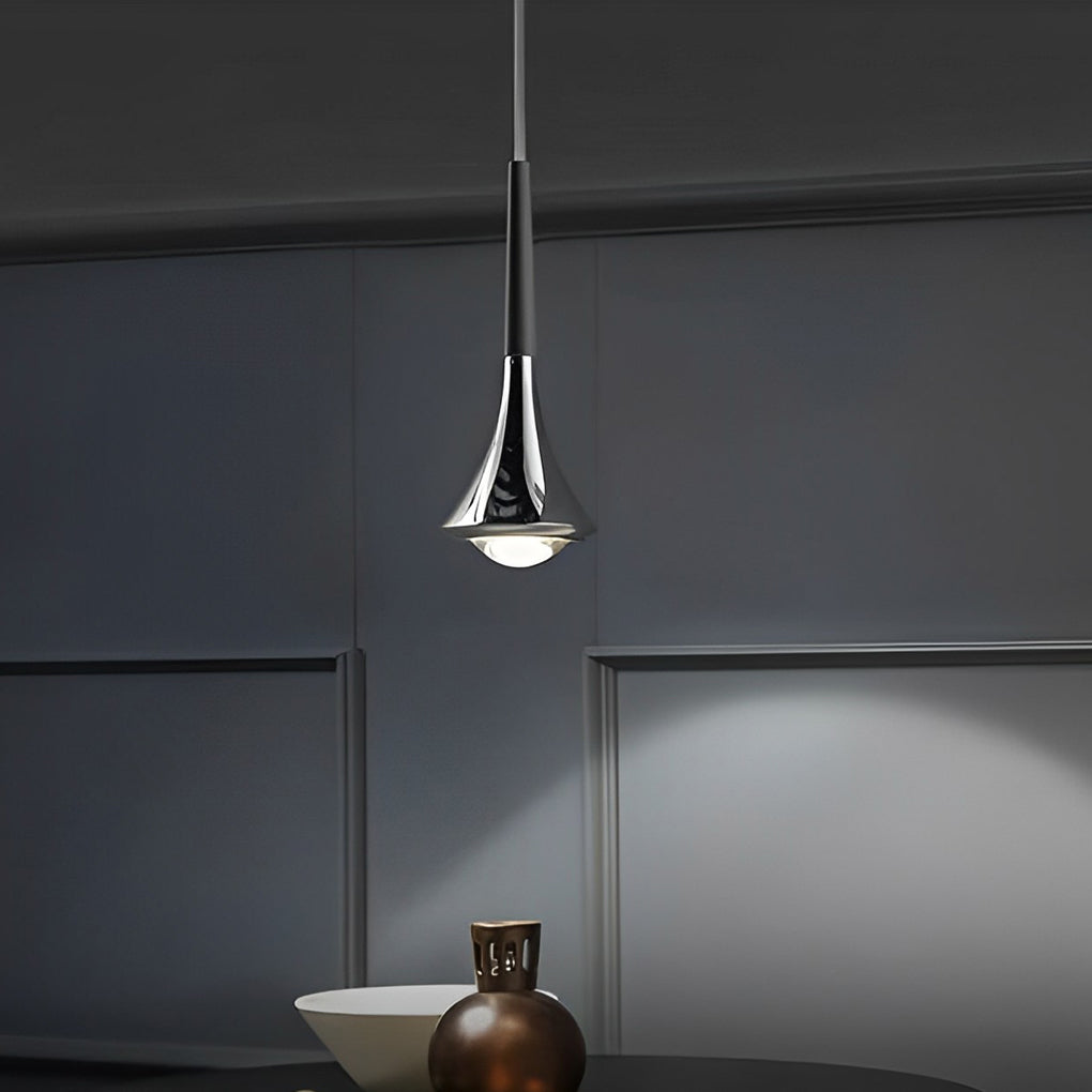 Lampada a sospensione nordica a goccia d'acqua in metallo con LED, 1 luce