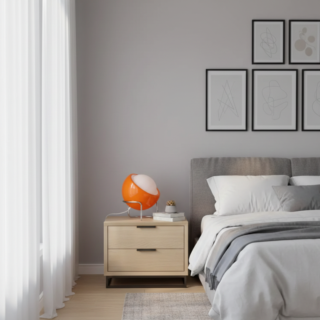 Stolní lampa s béžovým skleněným stínidlem pro elegantní domácí dekoraci do interiéru