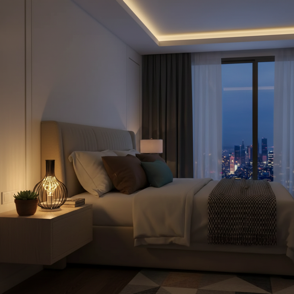 Industrial Cage Frame LED Table Lamp for Cozy Rooms