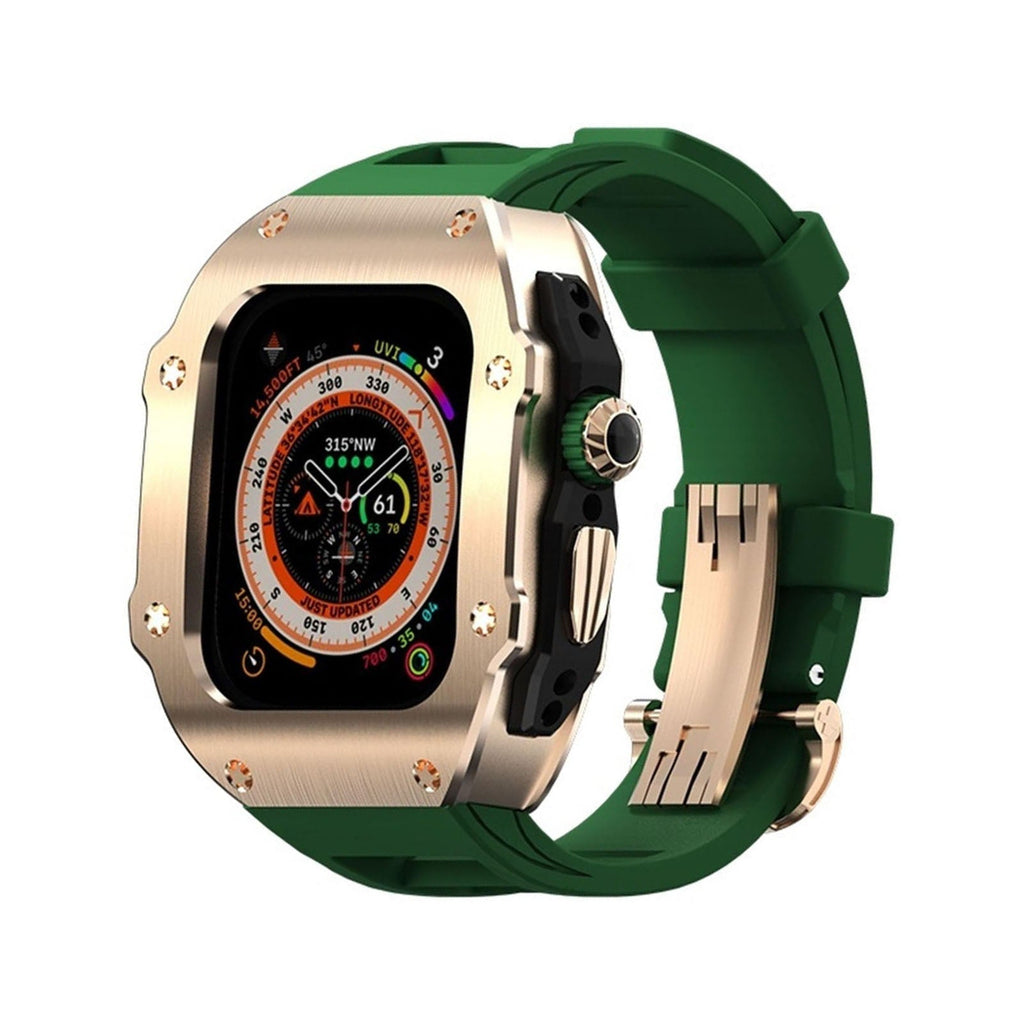RM Vanguard-serien - Fluororubberrem Rustfrit stål urkasse til Apple Watch Ultra