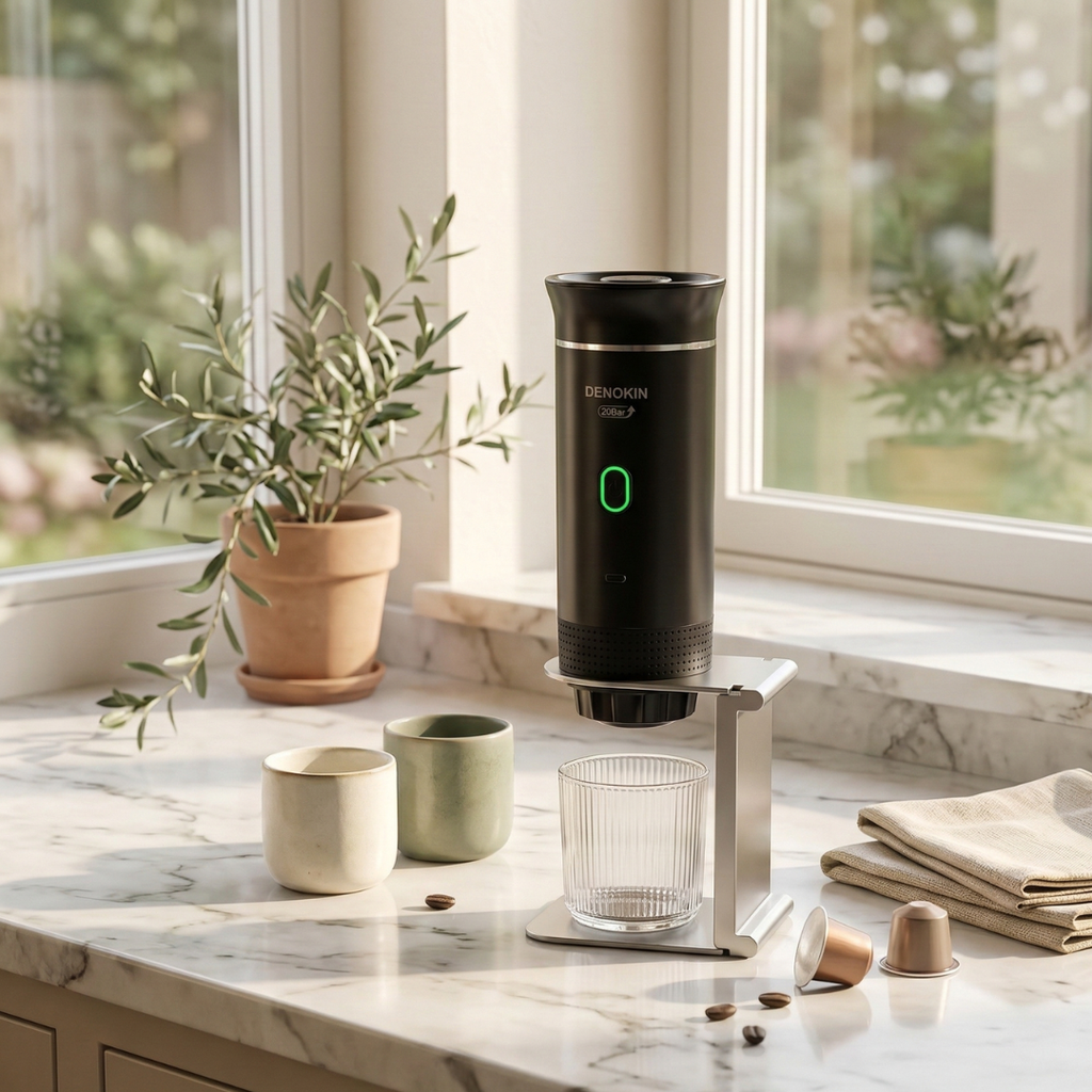 Kompaktní přenosný kávovar na espresso se třemi funkcemi pro domácí použití i cestování