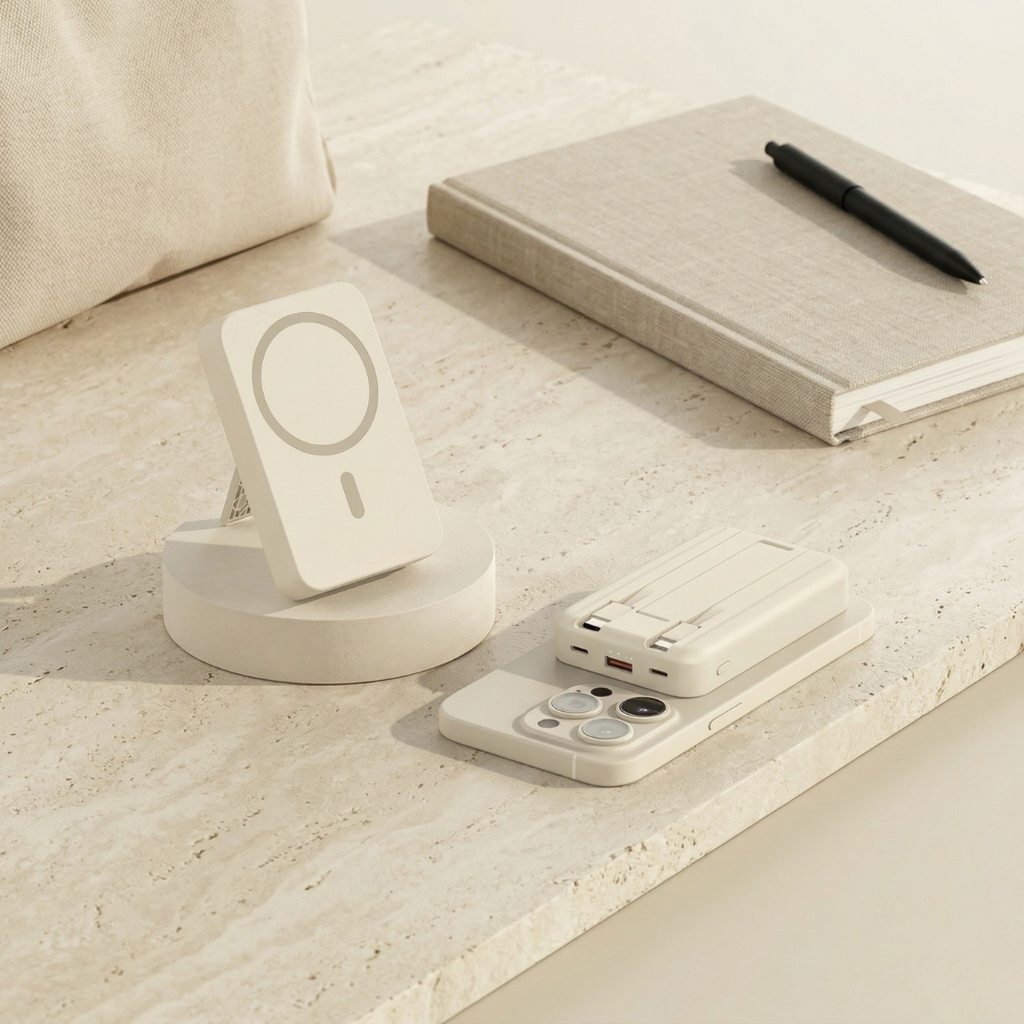 Power Bank With Magnetic Wireless Charging For On The Go