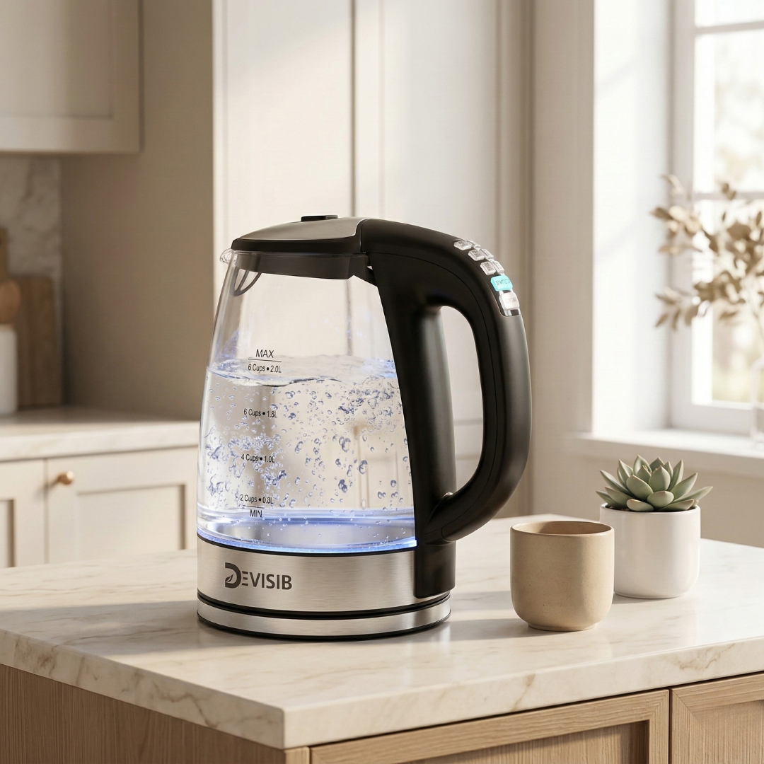 DEVISIB 2.0L Electric Glass Kettle With Temperature Control