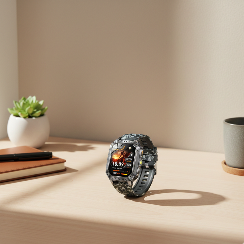 AMOLED-Display Outdoor Fitness Smartwatch Wasserdichter Fitness-Tracker