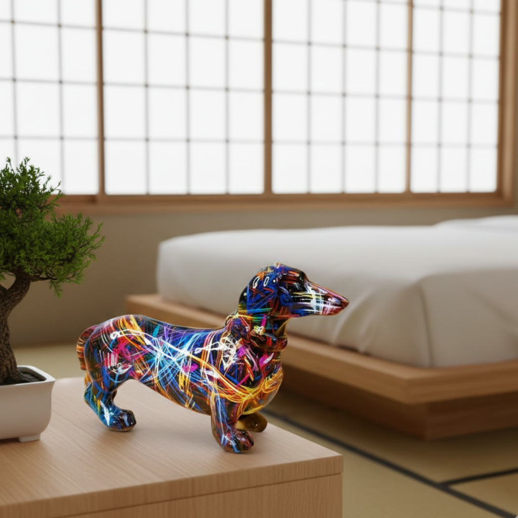 Artistic Dachshund Figurine For Living Room Mantel Decor