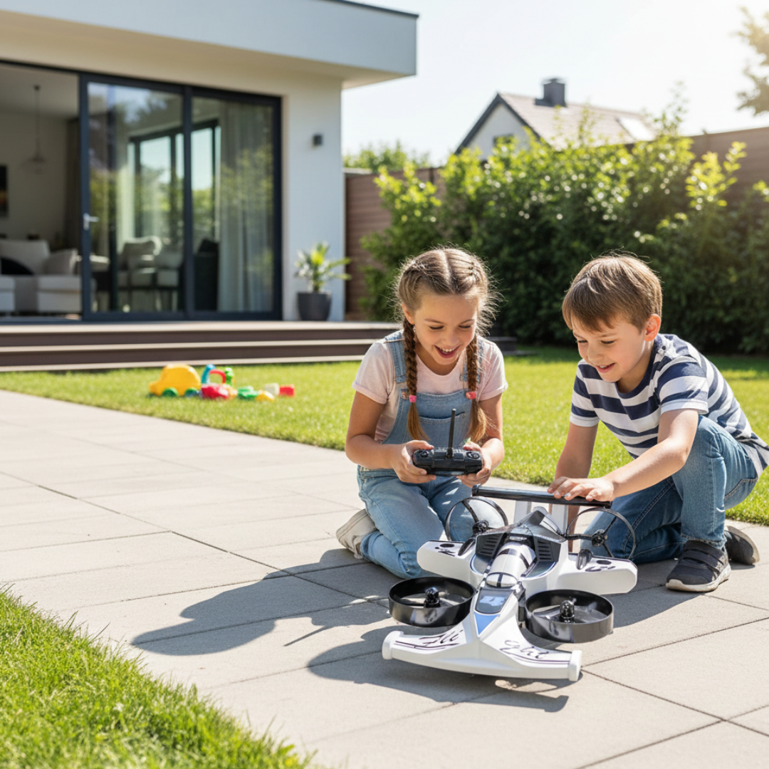 Dual-Function RC Stunt Car And Drone, 360-Degree Rotating Remote Vehicle