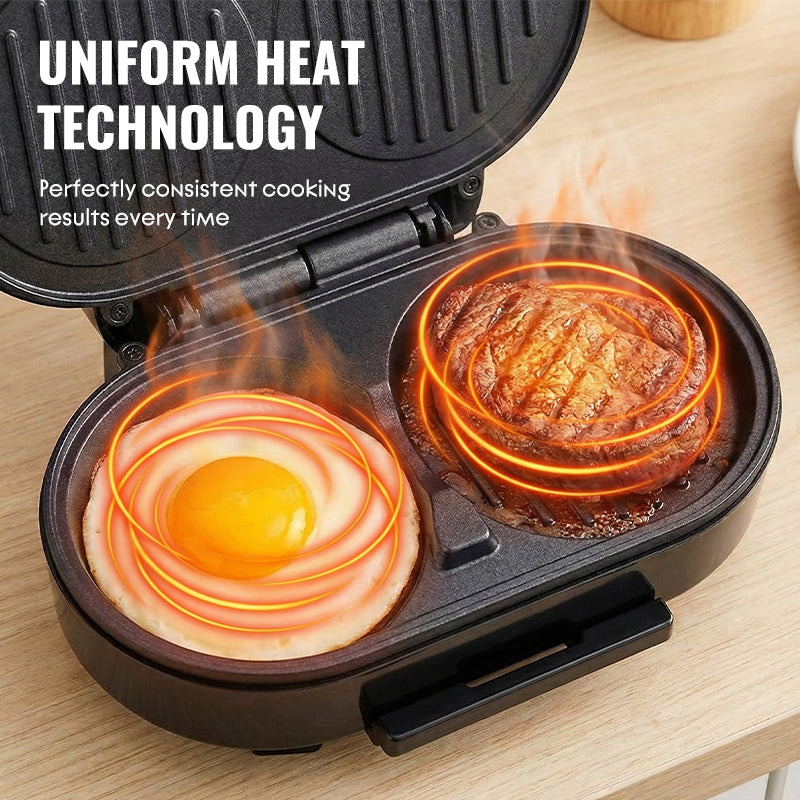 Twin Breakfast Maker With Nonstick Dual Plates 1.2 Kg