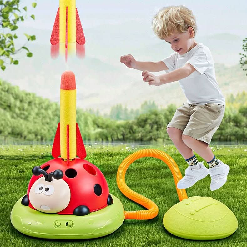 PulsePlay 3-in-1 Kinder-Aktivitätsset Springseil, Ringwurf, Pedal-Rakete für aktives Spielen
