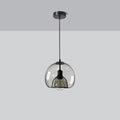 Pendant Light With Smoky Glass Dome For Ceiling Mount In Kitchen And Dining