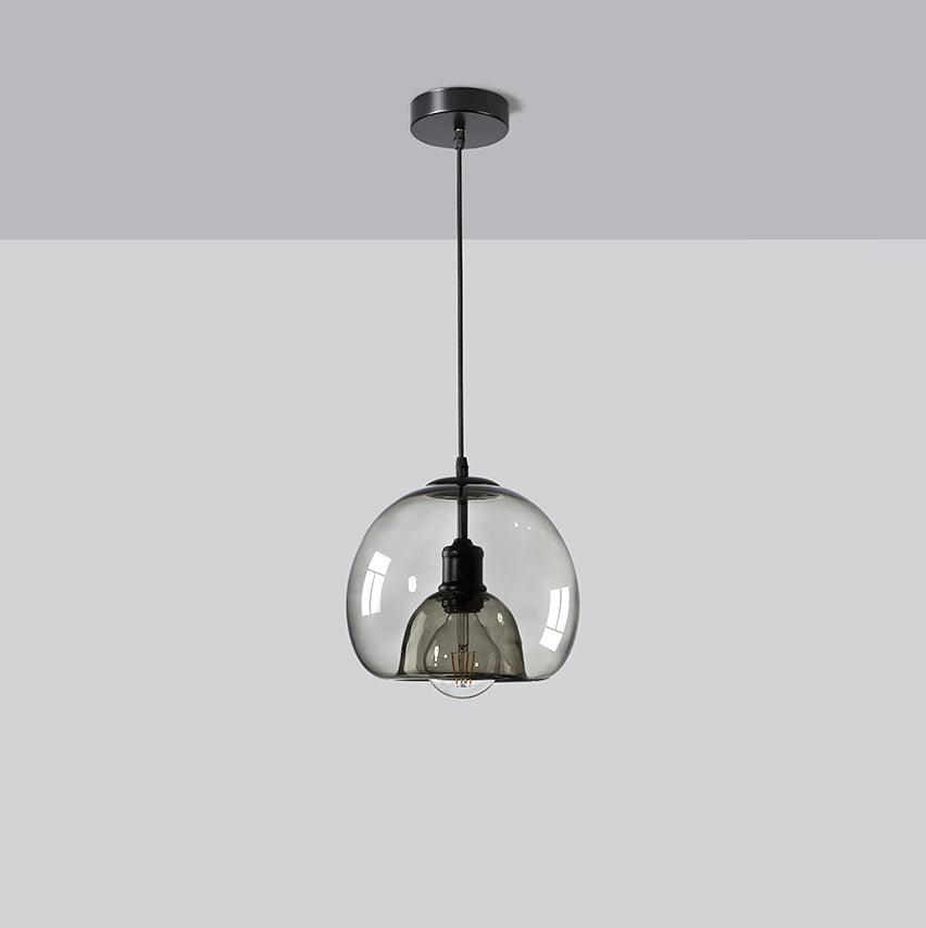 Pendant Light With Smoky Glass Dome For Ceiling Mount In Kitchen And Dining
