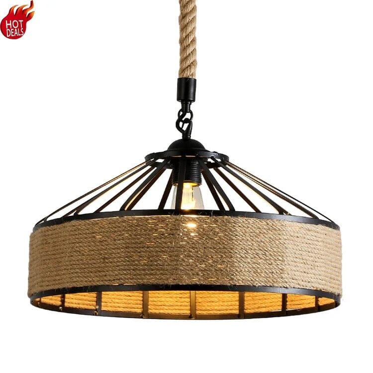 Ropehaven Lampa Wisząca z Metalowym Kloszem w Stylu Vintage z Efektem Postarzania