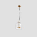 Lumira Lámpara Colgante LED Retro en Metal Dorado y Vidrio Ámbar
