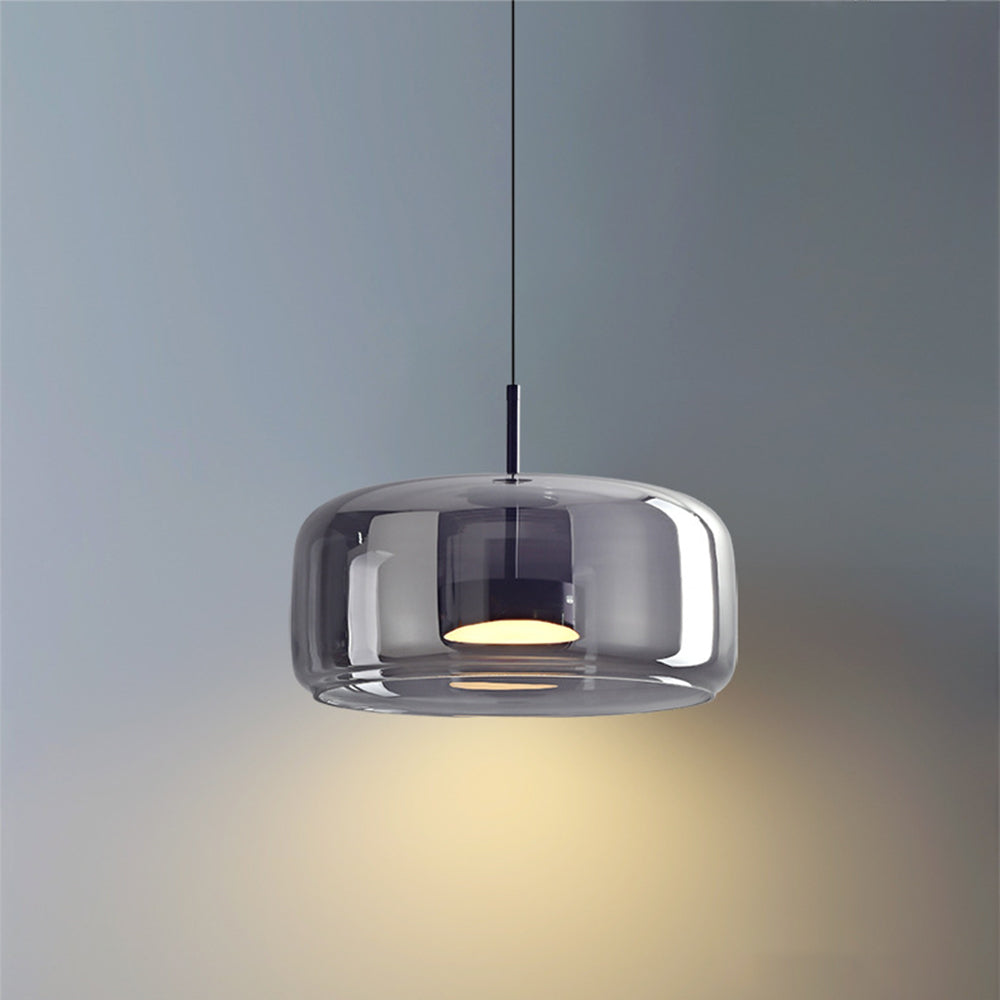 Lumira Lámpara Colgante LED Retro en Metal Dorado y Vidrio Ámbar