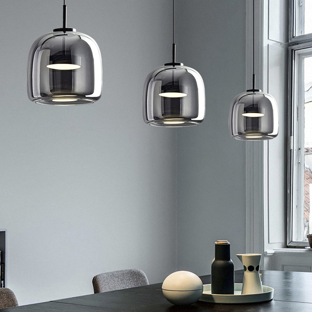 Hailie retro LED függesztékek meleg borostyán fényű hálószobába