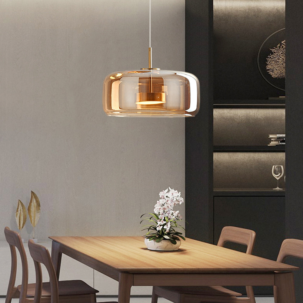 Hailie retro LED függesztékek meleg borostyán fényű hálószobába