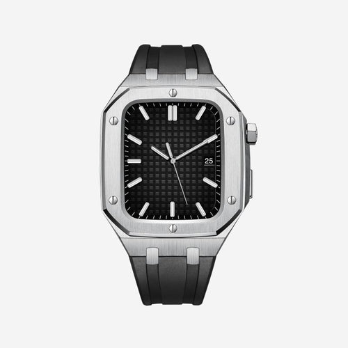 AP9006 Silicone Strap Apple Watch Band With Stainless Steel Frame | compagnien