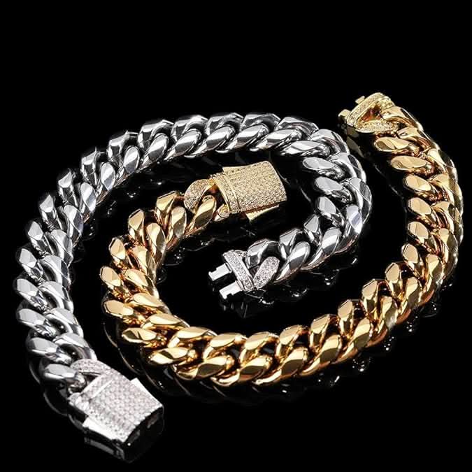 NovaLux 18K gullbelagt sterling sølv kubansk armbånd