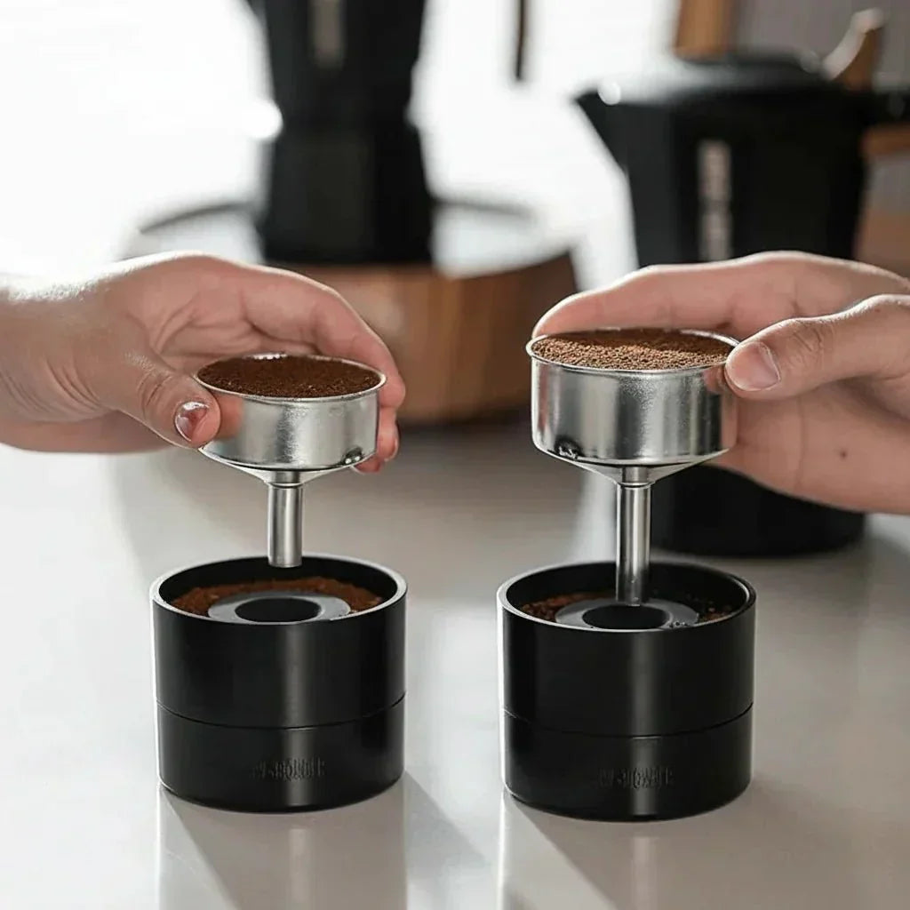 Presisjonsverktøy for kaffefordeling med justerbar høyde for hjemmebaristaer