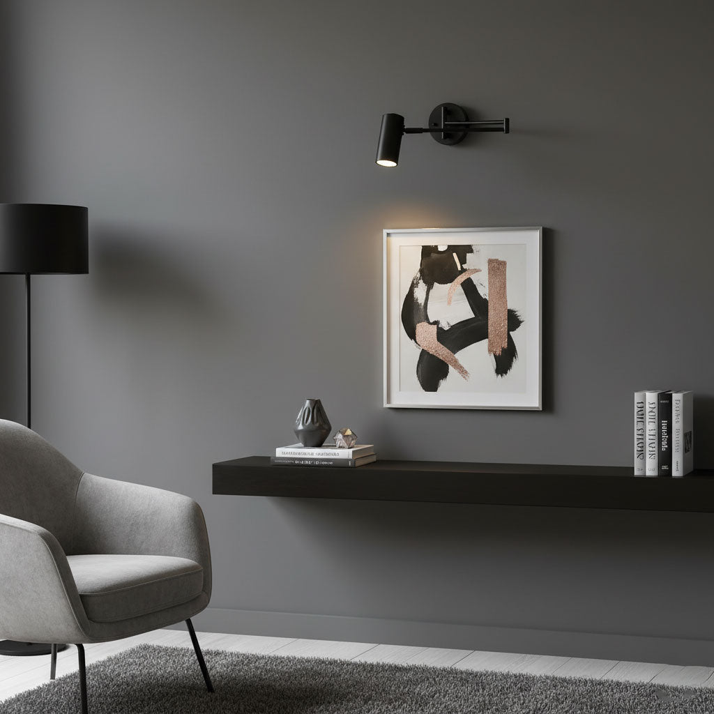 Verstellbare Wandleuchte mit Schwenkarm und LED, 1-flammige moderne Leuchte