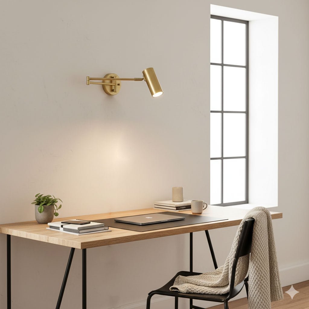 Verstellbare Wandleuchte mit Schwenkarm und LED, 1-flammige moderne Leuchte