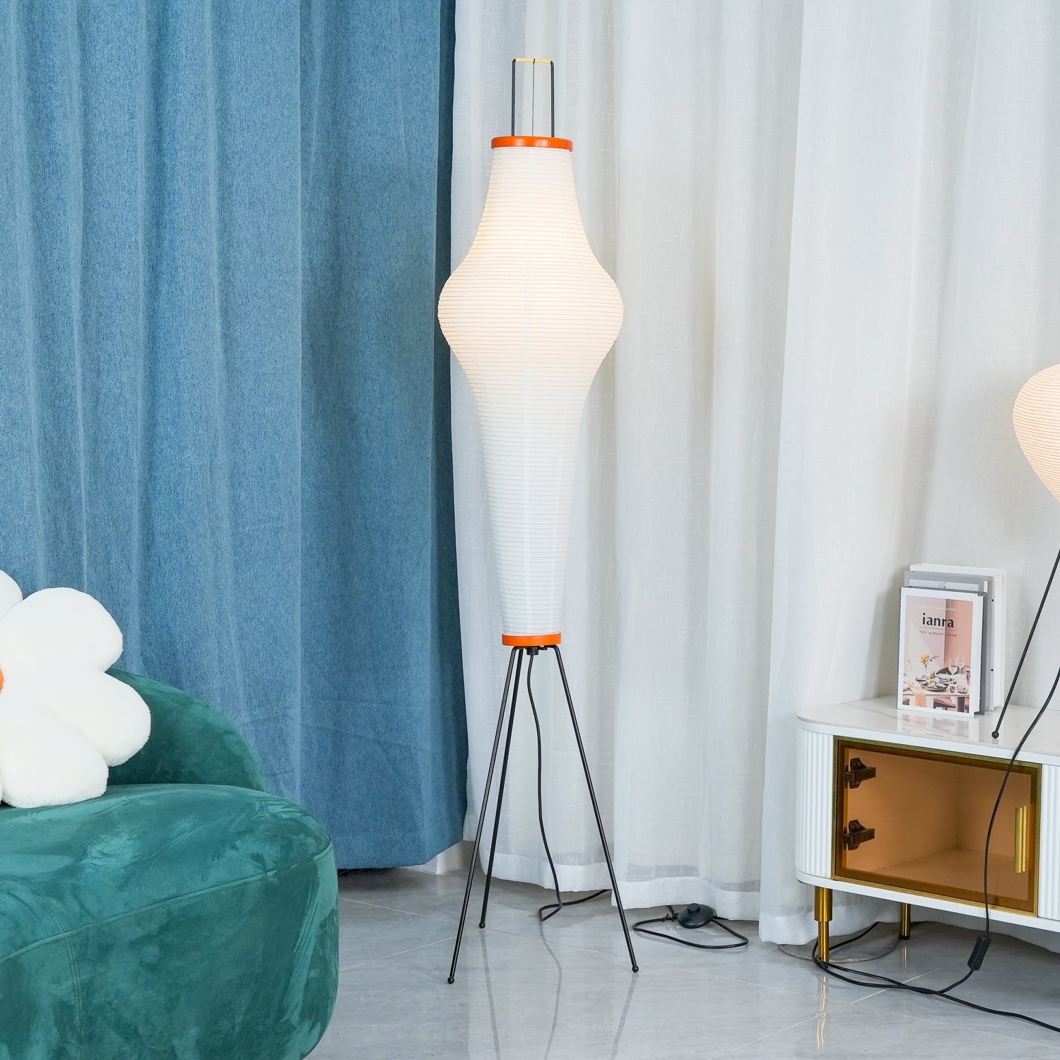 Hikaru Rispapir Gulvlampe Mykt Ambient Lys Minimalistisk