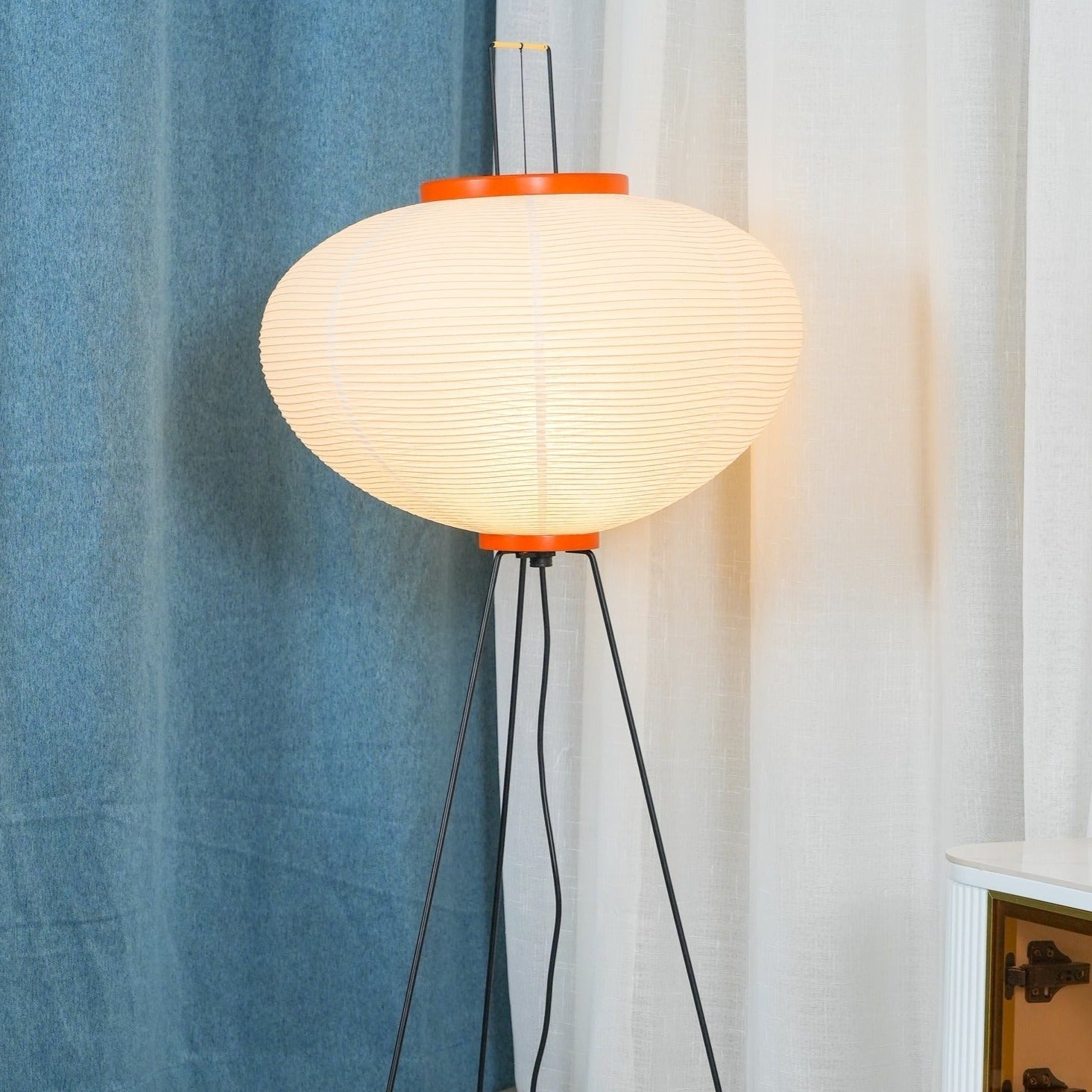 Hikaru Rispapir Gulvlampe Mykt Ambient Lys Minimalistisk
