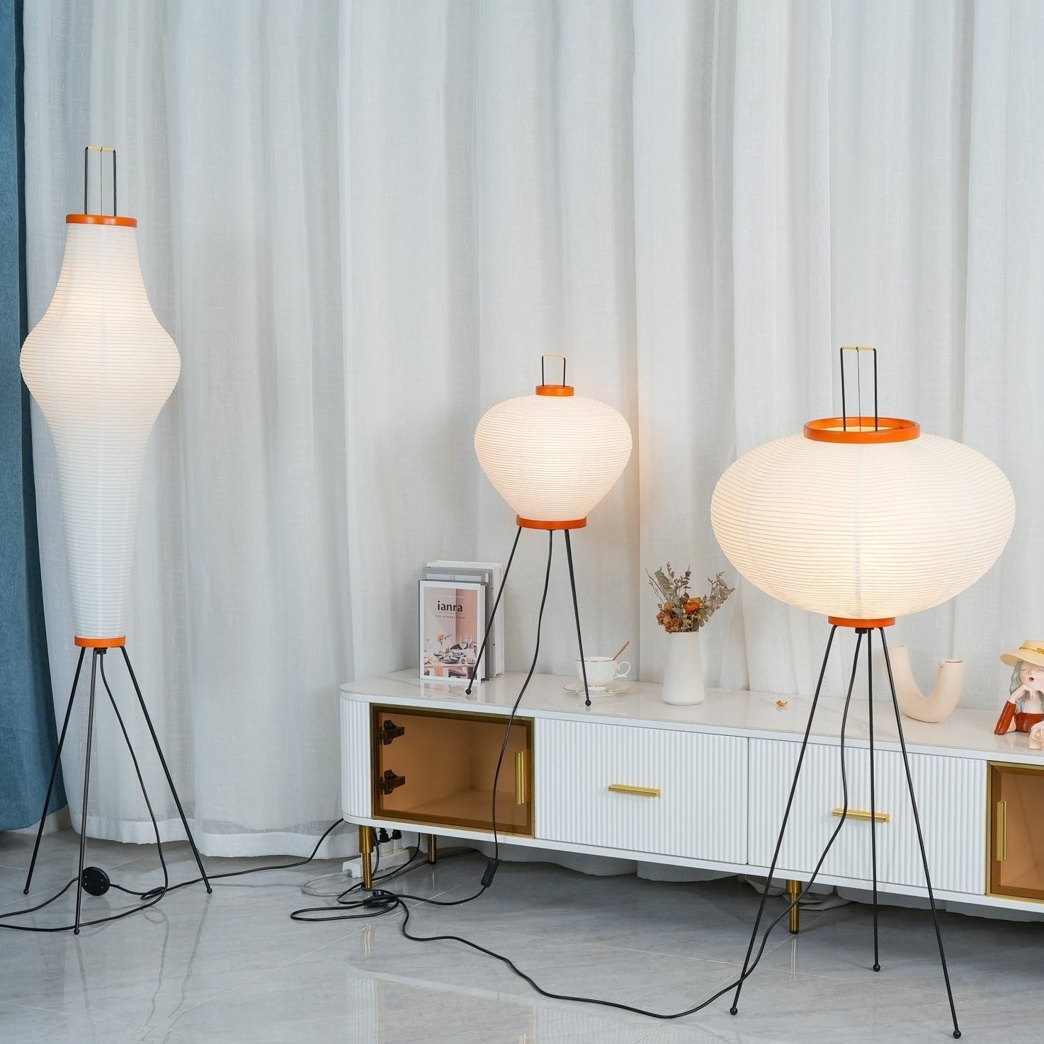 Hikaru Rispapir Gulvlampe Mykt Ambient Lys Minimalistisk