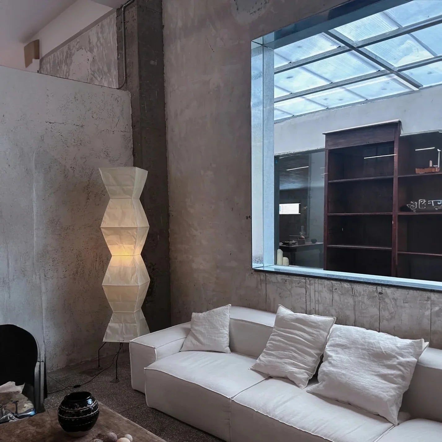 Volně stojící vnitřní stojací lampa s rýžovým papírem a vrstveným stínidlem