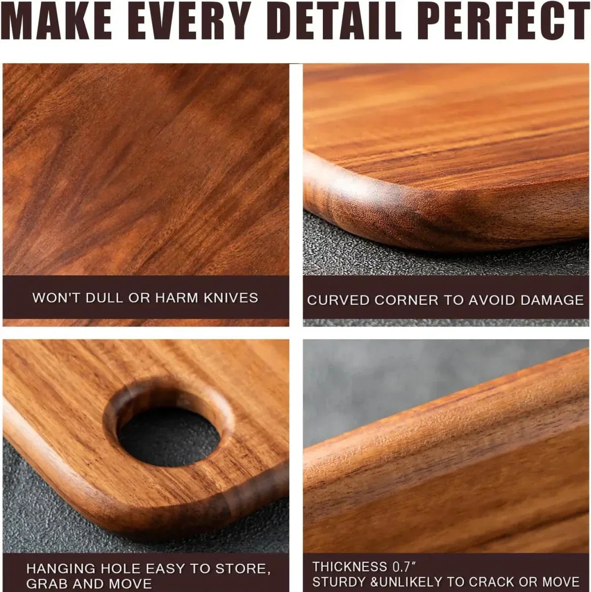 CHEFLIVA Premium Wooden Cutting and Serving Board for Modern Kitchens