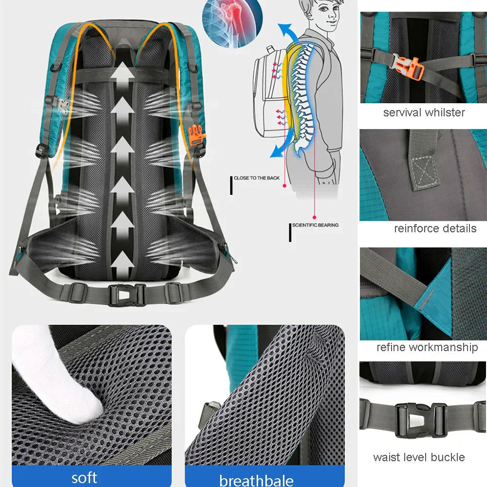 Alpivento Trekking Rygsæk 70L med Regnslag og Ergonomisk Design til Flerdagsvandringer