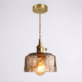 12-Inch Amber Glass Pendant Light With Vintage Style Fixture