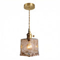 Amber Marble Glass Pendant Light Fixture With Vintage Style, 12 Inch