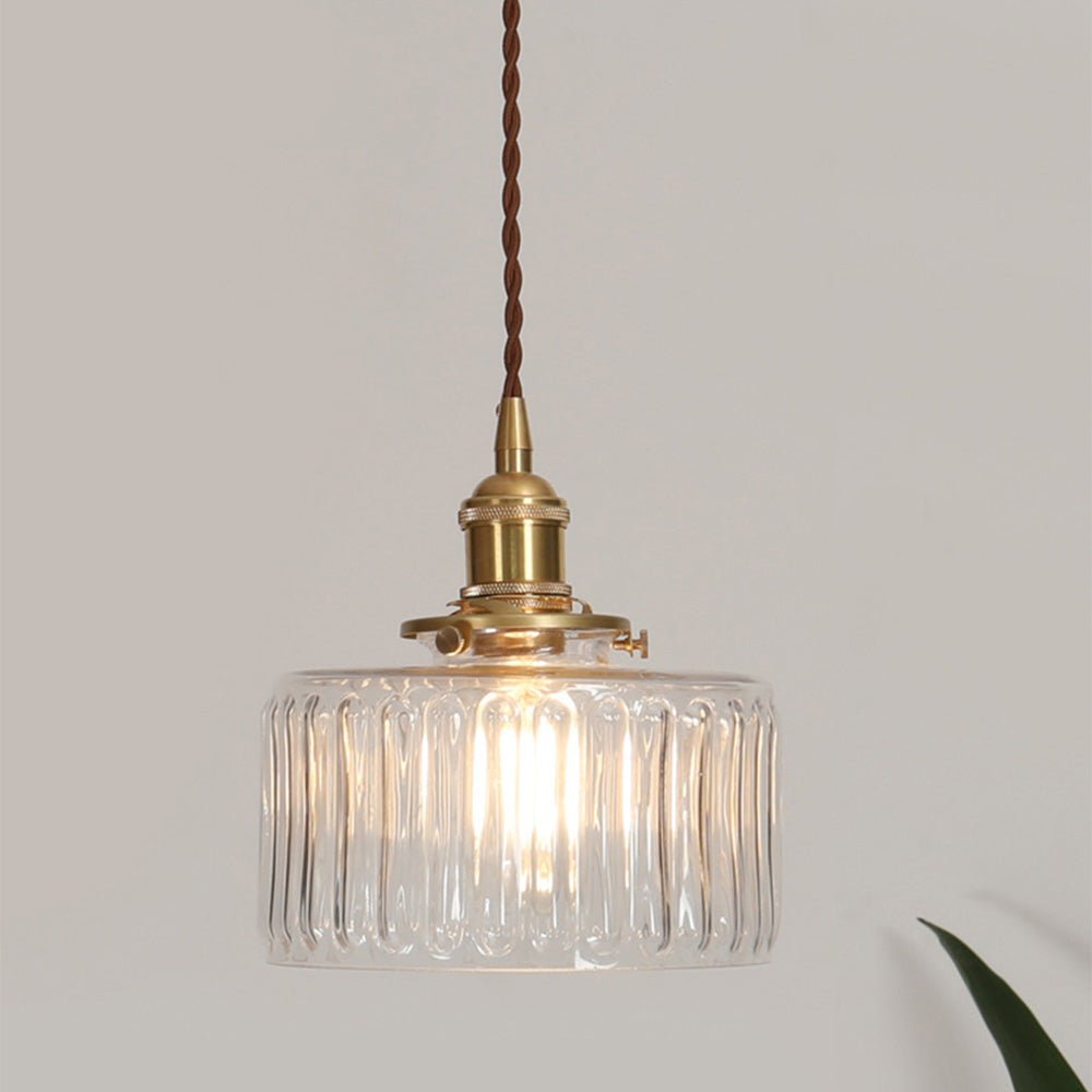 Vintage Pendant Lamp In Antique-Style Glass, 12-Inch Diameter