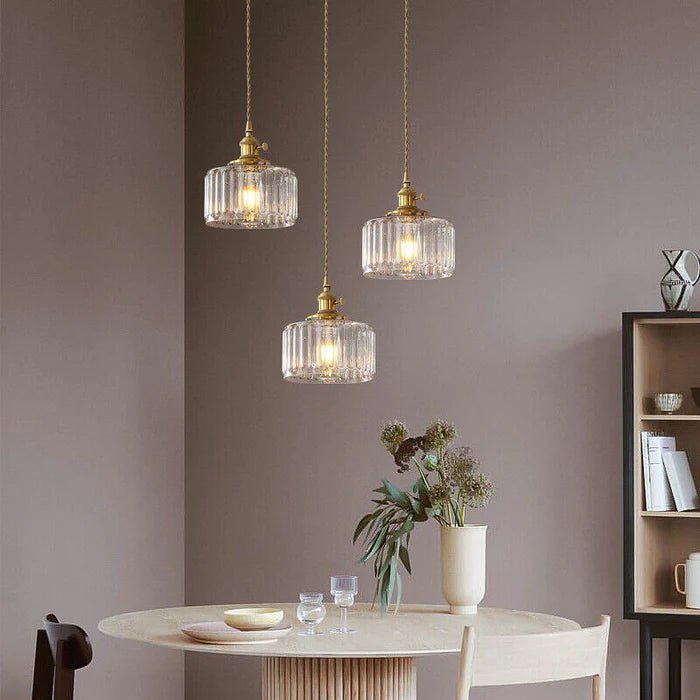 Vintage Pendant Lamp In Antique-Style Glass, 12-Inch Diameter