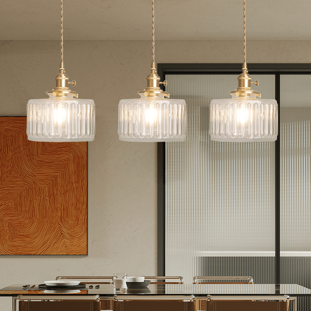 Vintage Pendant Lamp In Antique-Style Glass, 12-Inch Diameter