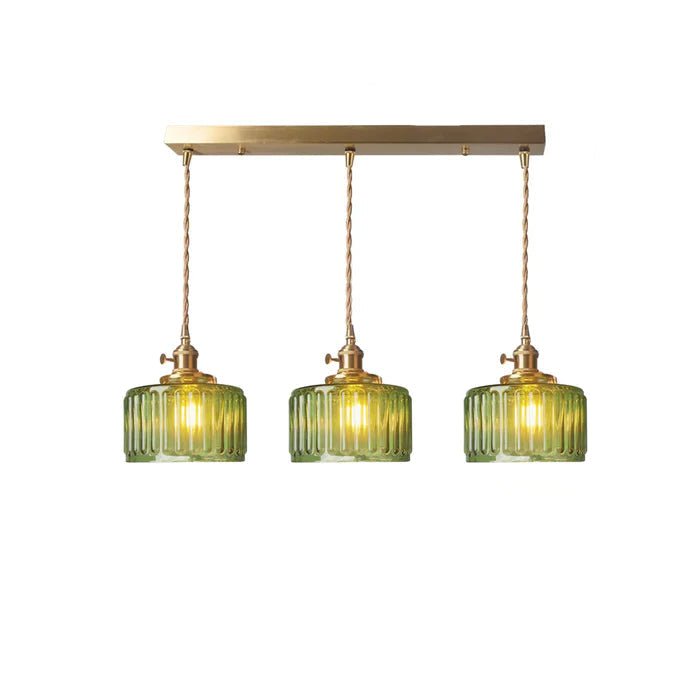 Vintage Pendant Lamp In Antique-Style Glass, 12-Inch Diameter