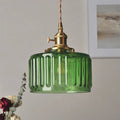 Vintage Pendant Lamp In Antique-Style Glass, 12-Inch Diameter