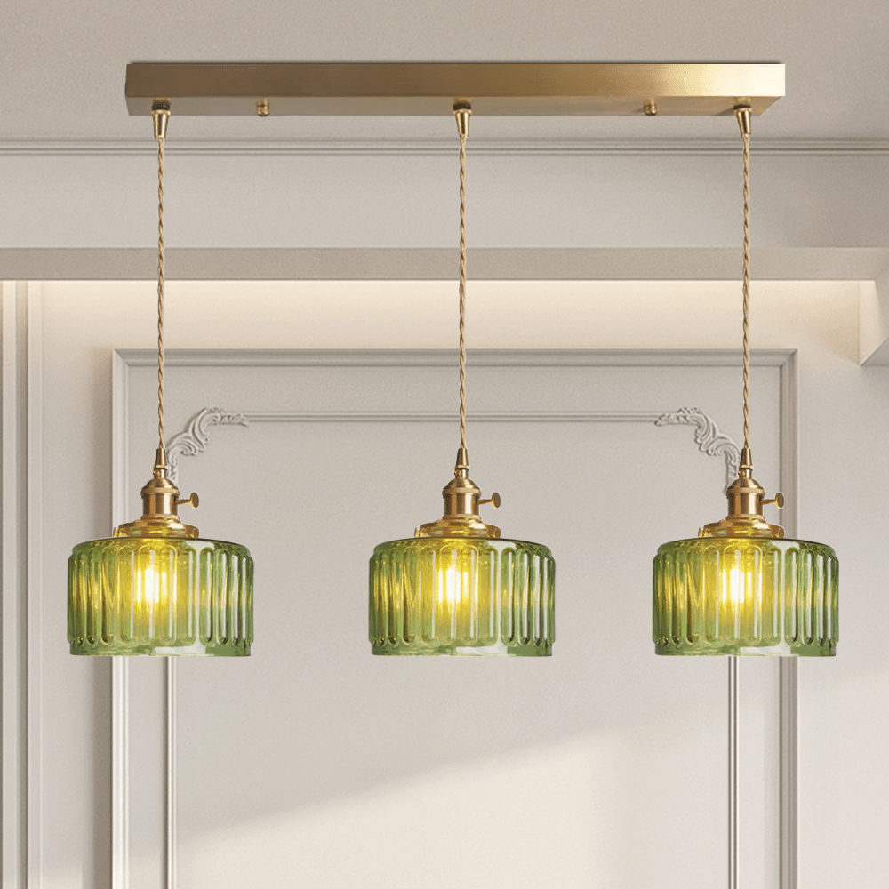 Vintage Pendant Lamp In Antique-Style Glass, 12-Inch Diameter