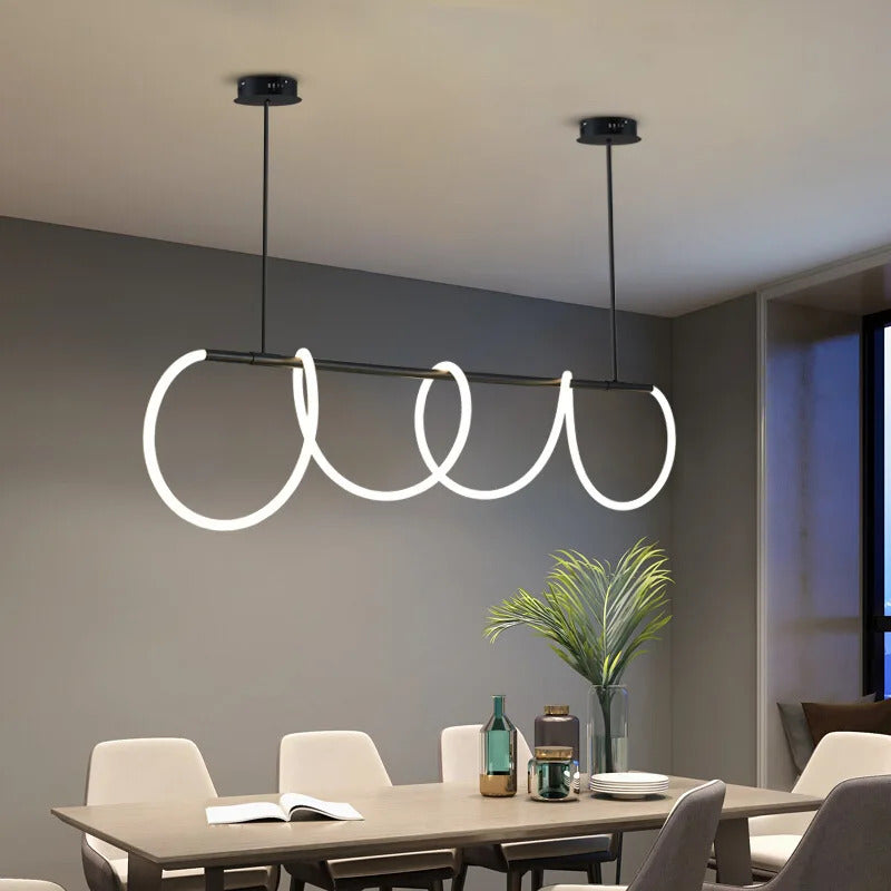 Moderne lang slange LED pendel til spisestue - Orntli