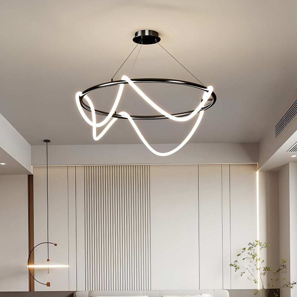 Moderne lang slange LED pendel til spisestue - Orntli