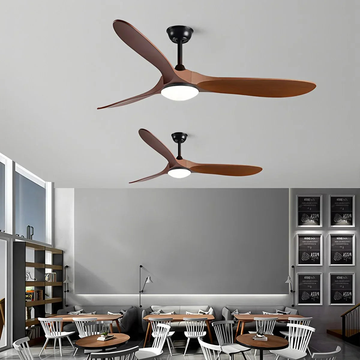 Nordischer Deckenventilator aus Massivholz mit Licht - Orntli