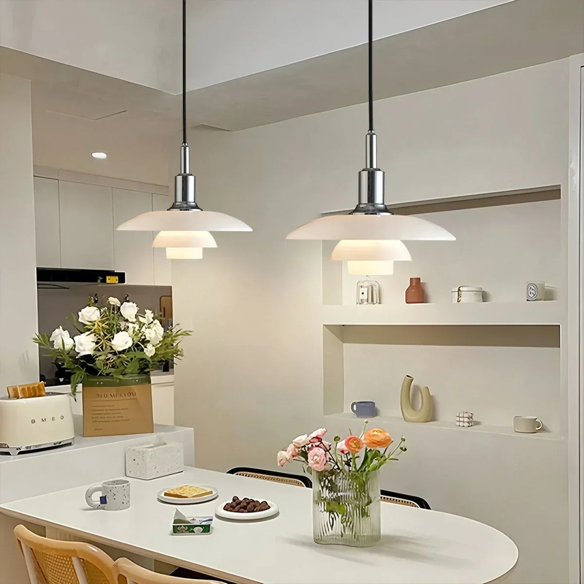 Danish Designer Glass Pendant Lamp for Kitchen - Orntli