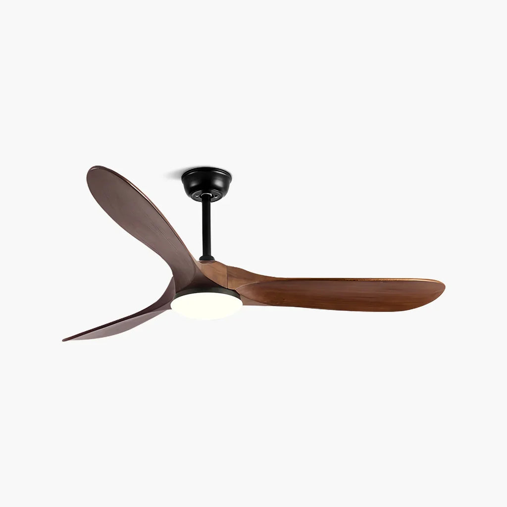Nordischer Deckenventilator aus Massivholz mit Licht - Orntli