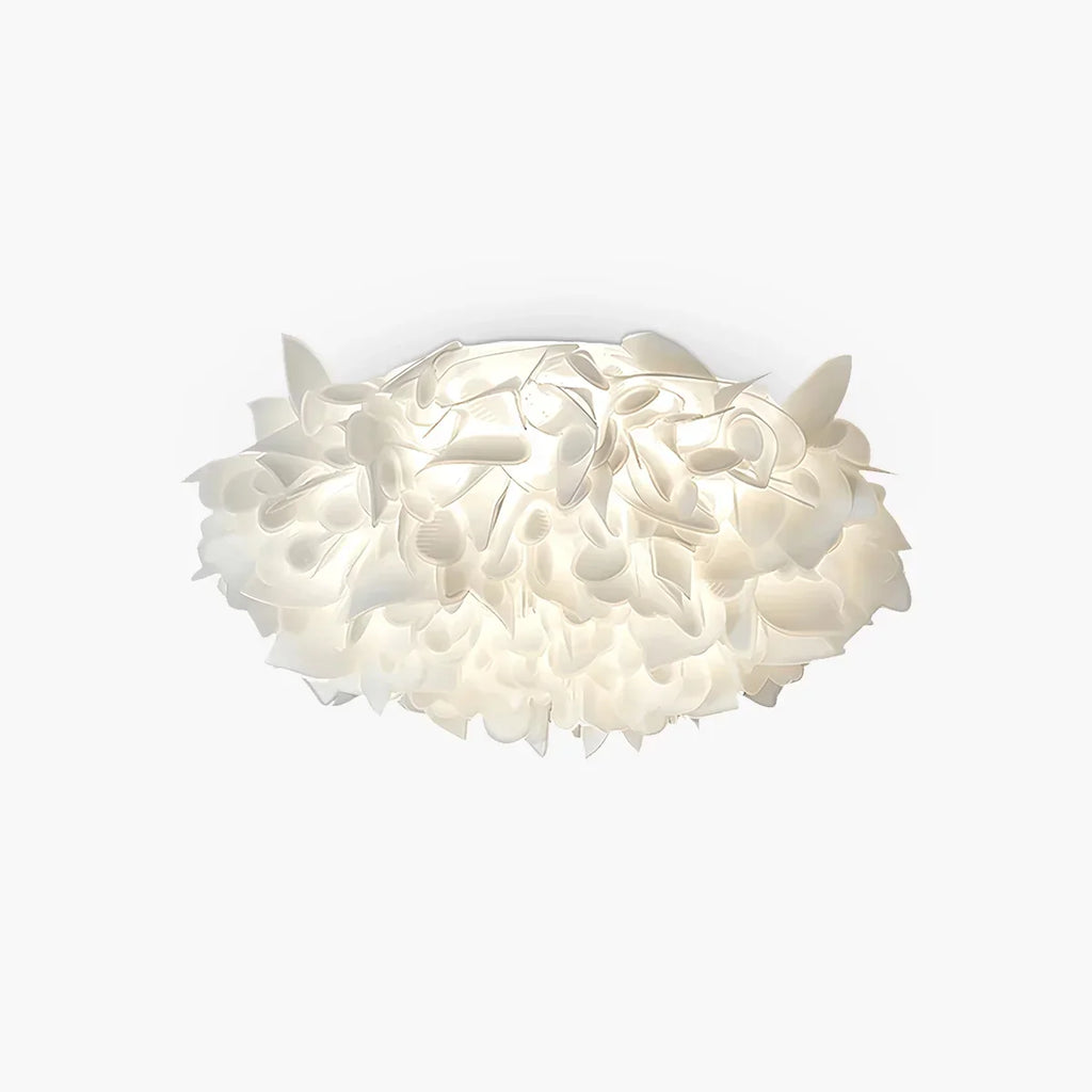 Hvid Blomstformet Indbygningsloftlampe - Orntli