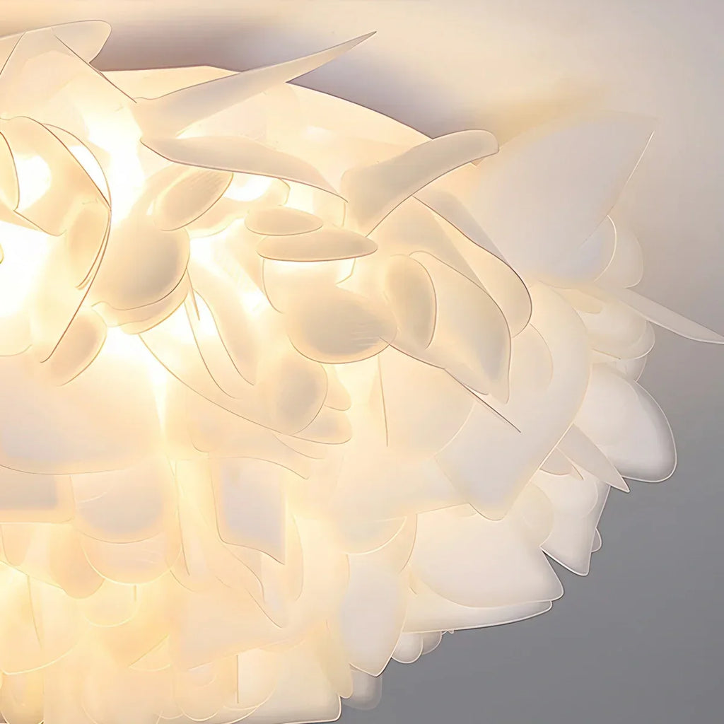 Hvid Blomstformet Indbygningsloftlampe - Orntli